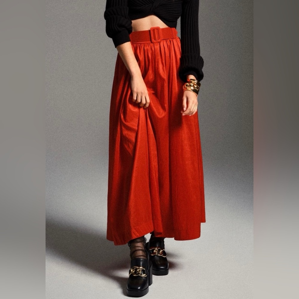 Maeve Belted Maxi Skirt - L - NWT